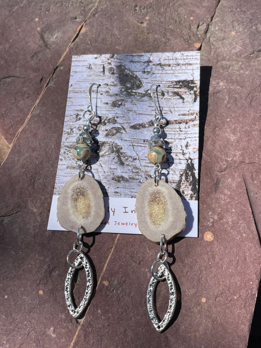 Waawaashkeshi Deer Antler Earrings