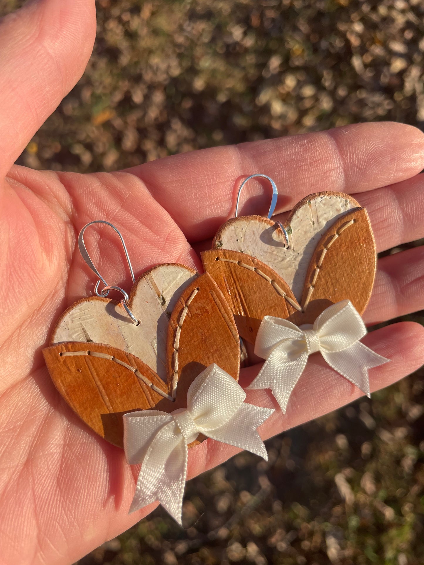 Indigenous Blooms and Bows Birchbark Earrings
